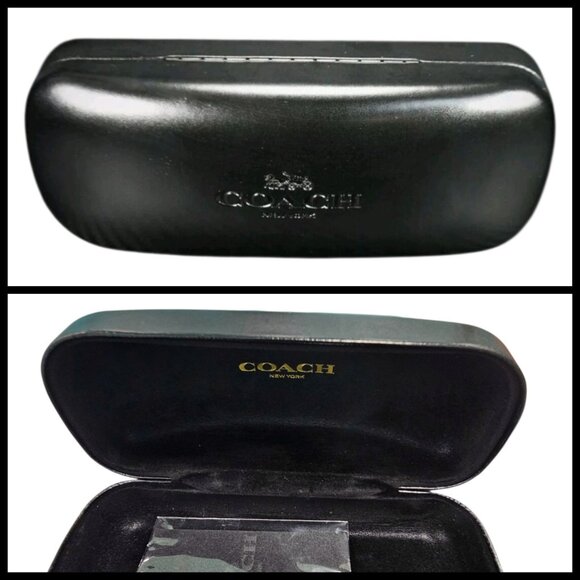 Coach Black Sunglasses eyeglass Case Hard Clamshell with cleaning cloth - Picture 1 of 12